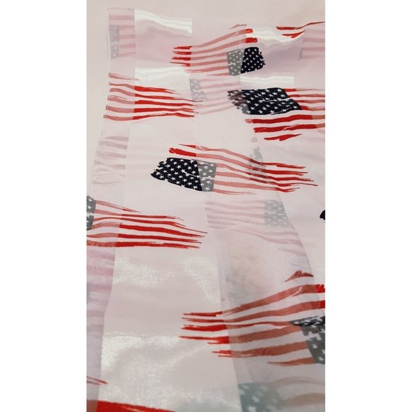 Infinity Scarf American Flag Patriotic U.S.A. Polyester Korea Holiday Stripes - Picture 3 of 10